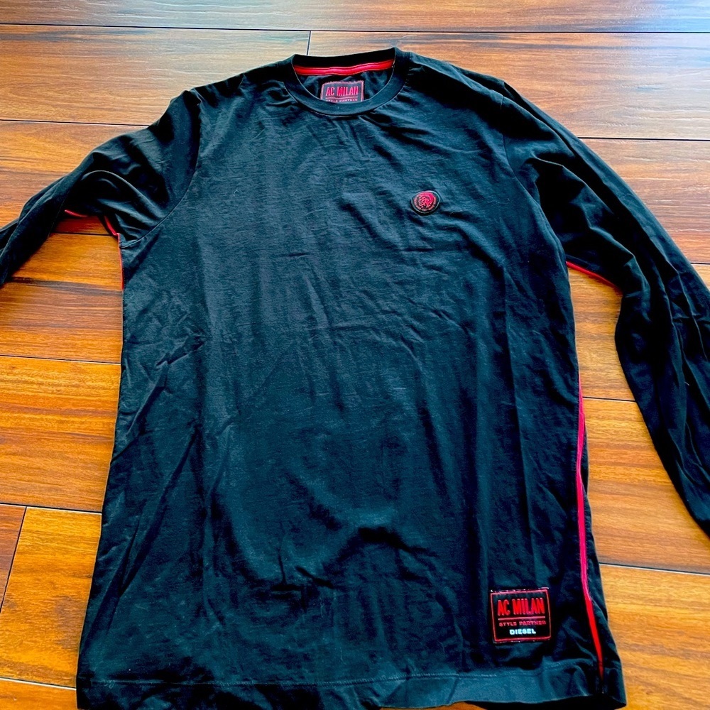 Diesel AC MILAN RARE large black long sleeve EUC